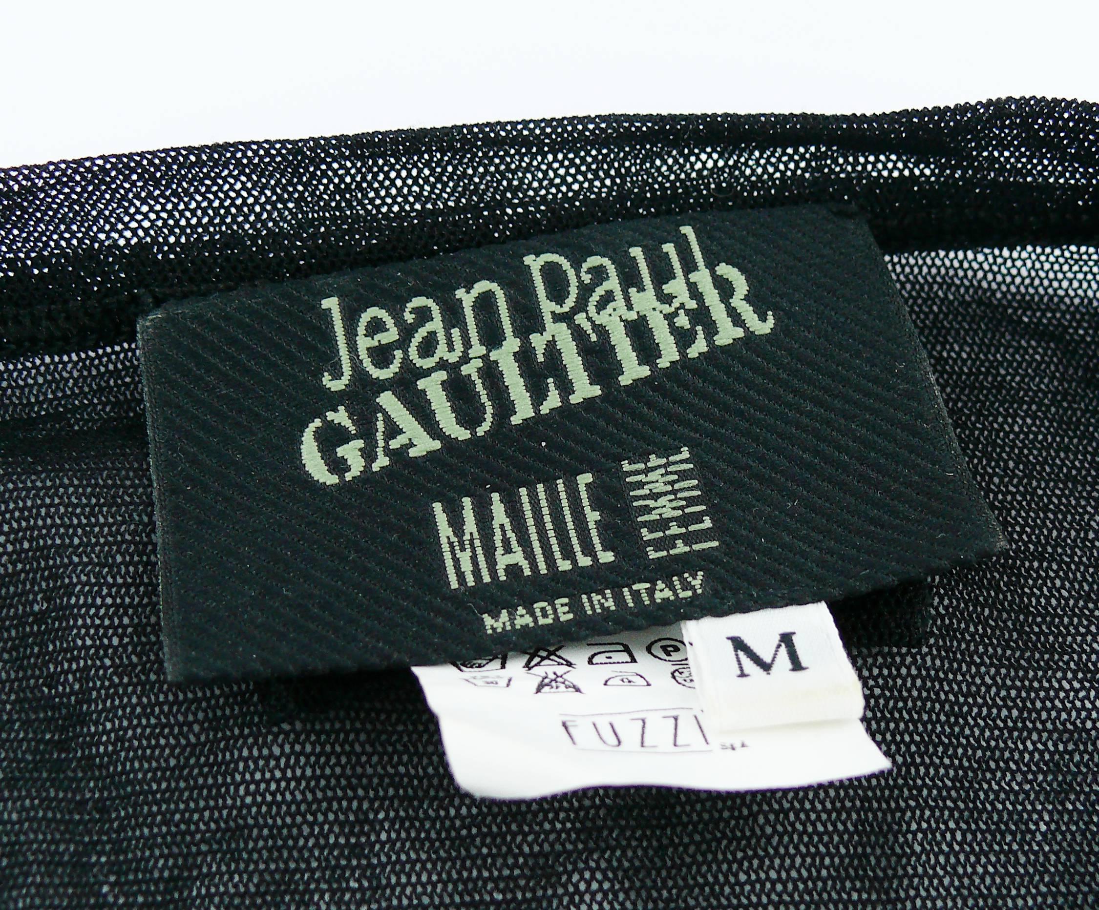 Jean Paul Gaultier Maille Femme Portrait and Eye Applique Mesh Top Size M 3