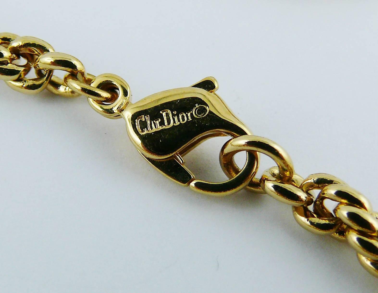 Christian Dior Vintage Bejeweled Cross Pendant Necklace Brooch 3