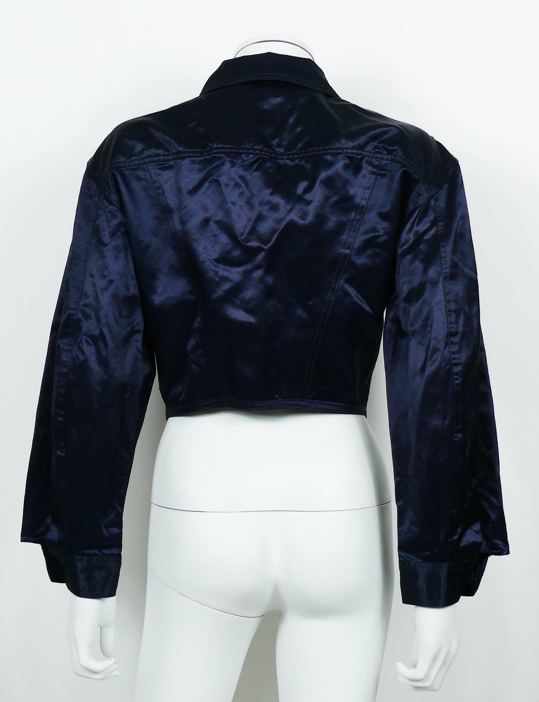 Jean Paul Gaultier Junior Vintage Navy Blue Iconic Corset Style Jacket 3