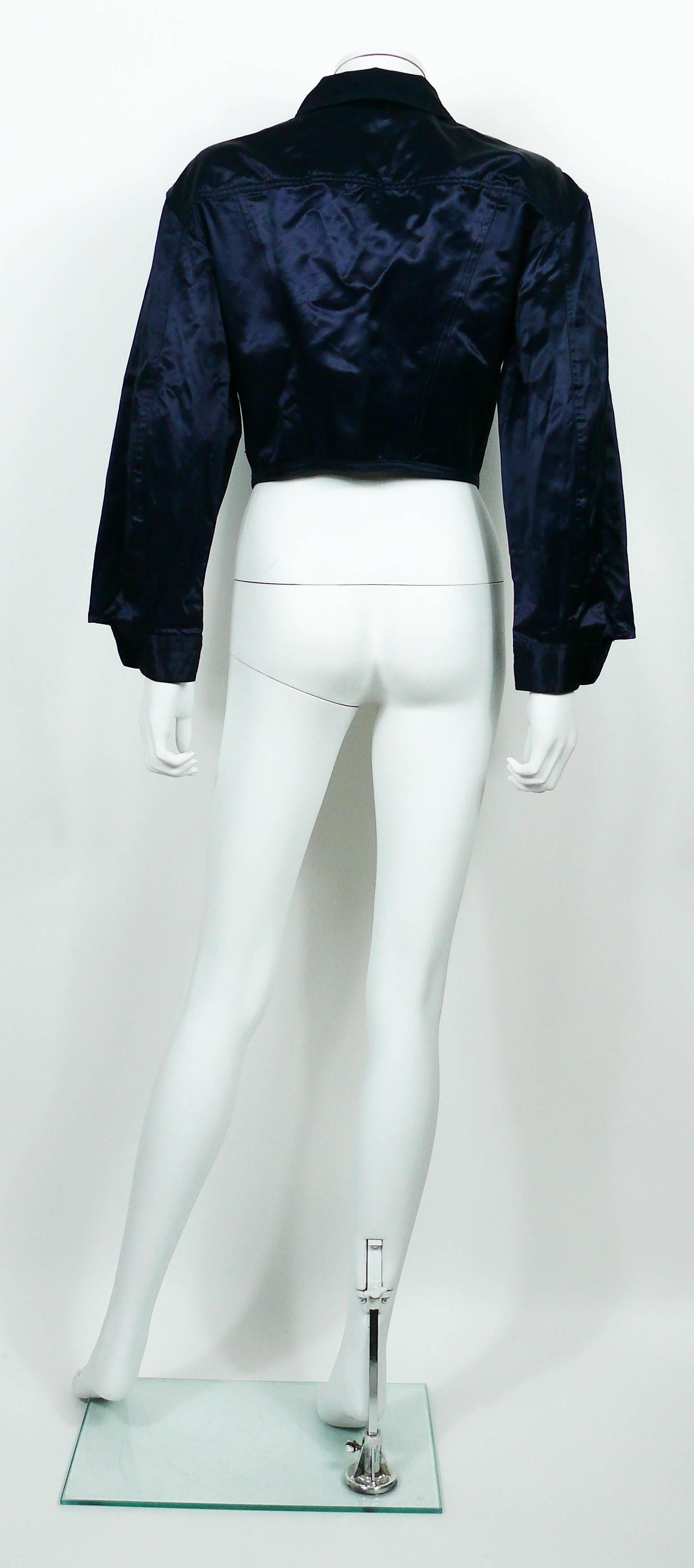 Jean Paul Gaultier Junior Vintage Navy Blue Iconic Corset Style Jacket 2