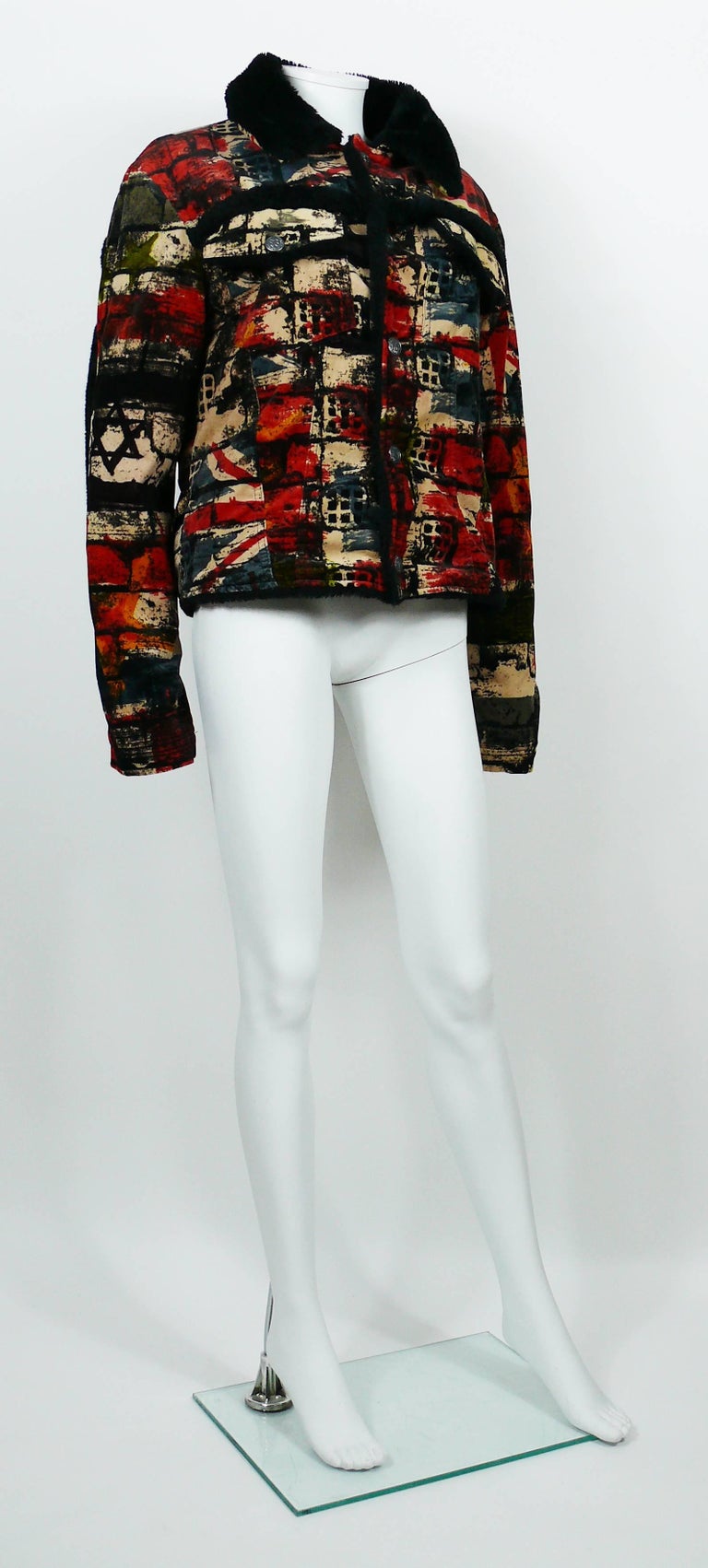Jean Paul Gaultier Vintage Wall and Flags Print Jacket For