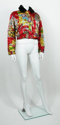 Moschino Jeans Vintage Iconic Slotter Casino Game Bomber Jacket US Size 6