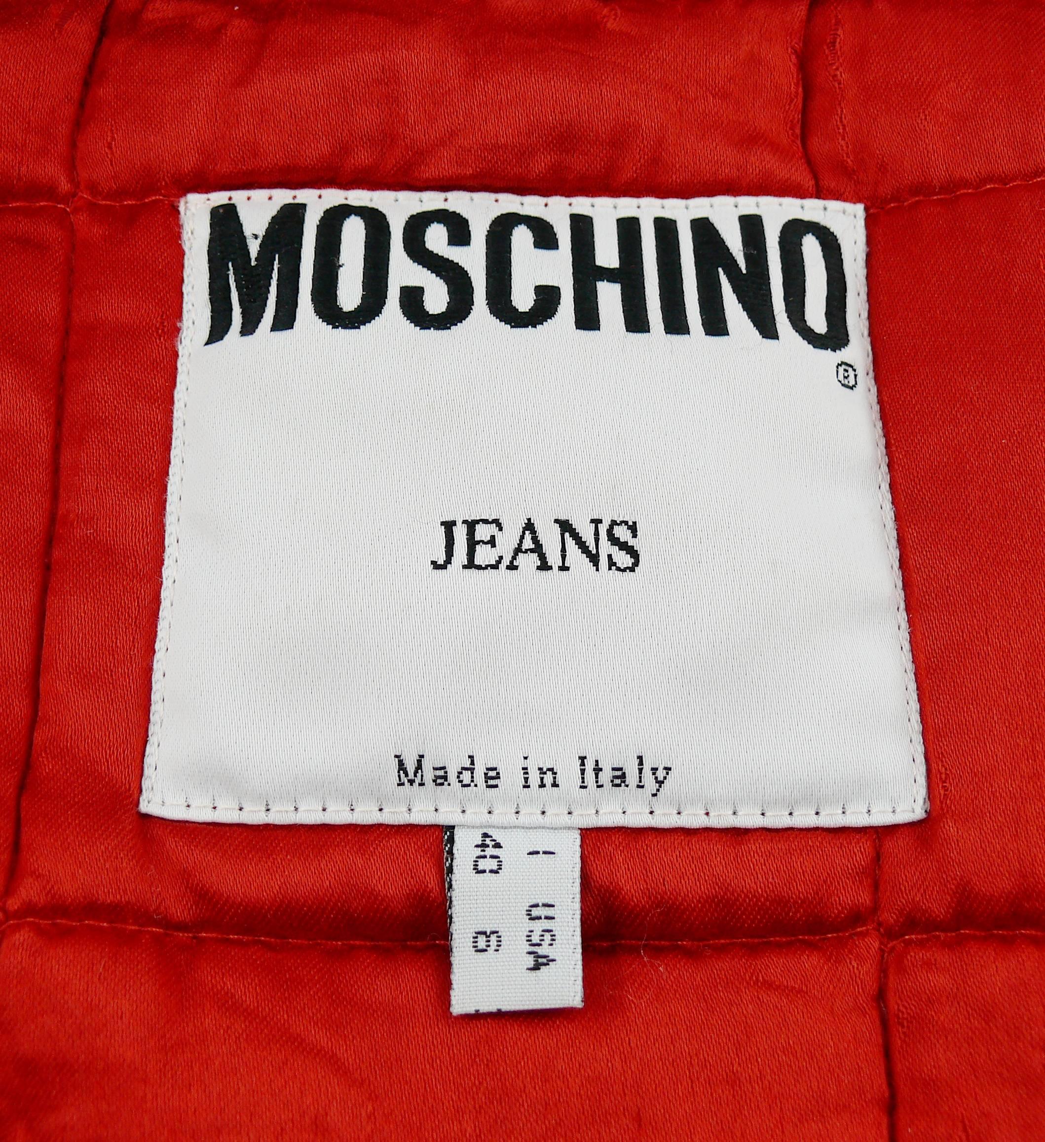 Moschino Jeans Vintage Iconic Slotter Casino Spiel Bomberjacke US Größe 6 im Angebot 4
