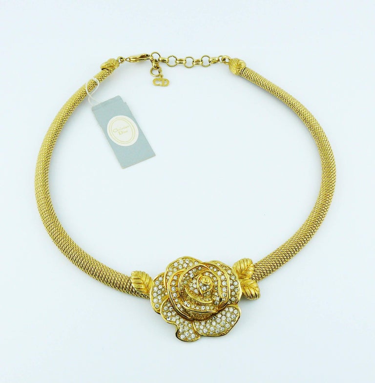 Christian Dior Vintage Rose Collar Necklace at 1stDibs vintage collar