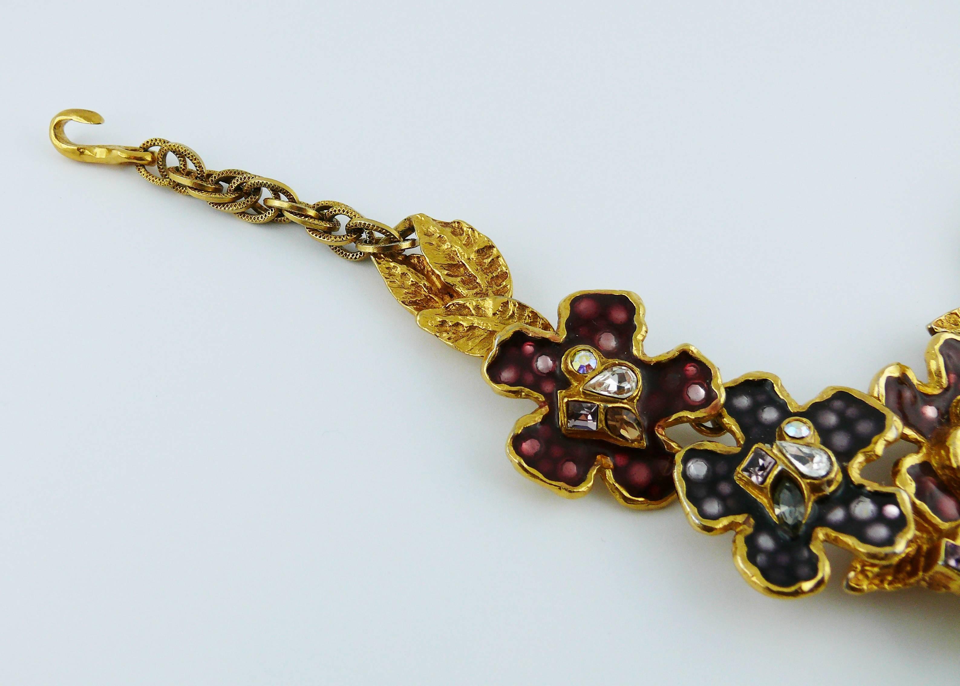 Women's Christian Lacroix Vintage Enamel Flowers Necklace