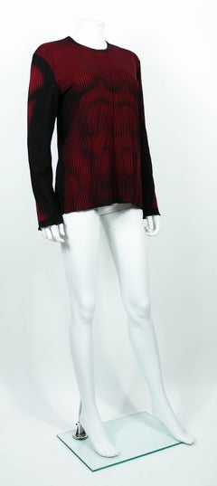 Jean Paul Gaultier Men's Iconic Vintage Red Black Op Art Nude Torso Top Size L