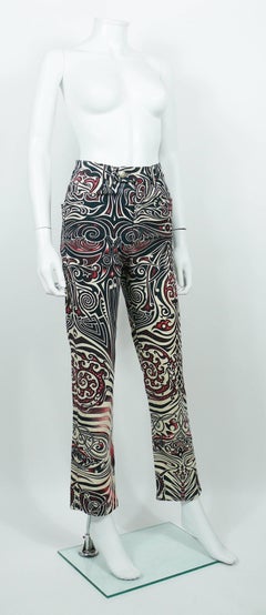 Jean Paul Gaultier Vintage Aboriginal Maori Tattoo Pants Trousers