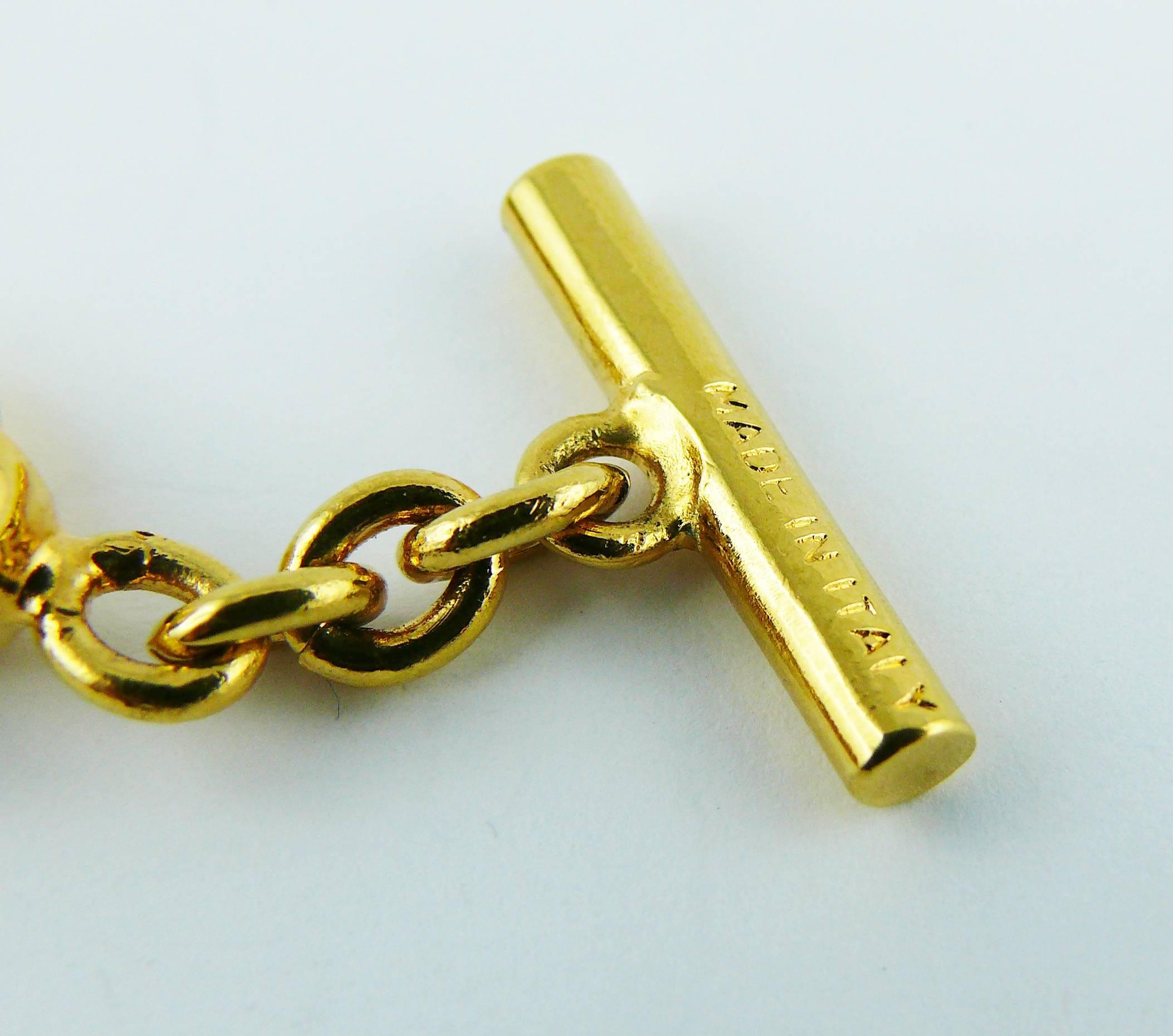 Celine Vintage Gold Toned Charms Bracelet 4