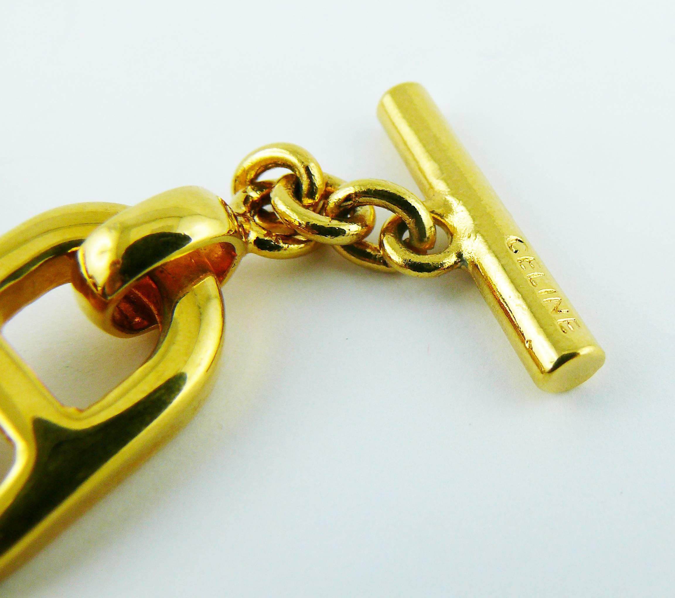 Celine Vintage Gold Toned Charms Bracelet 3