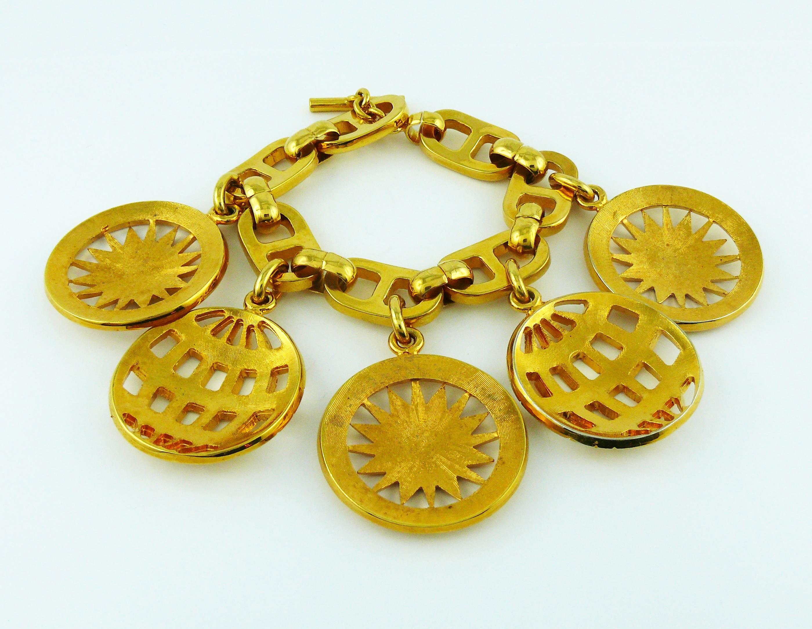 Celine Vintage Gold Toned Charms Bracelet 2