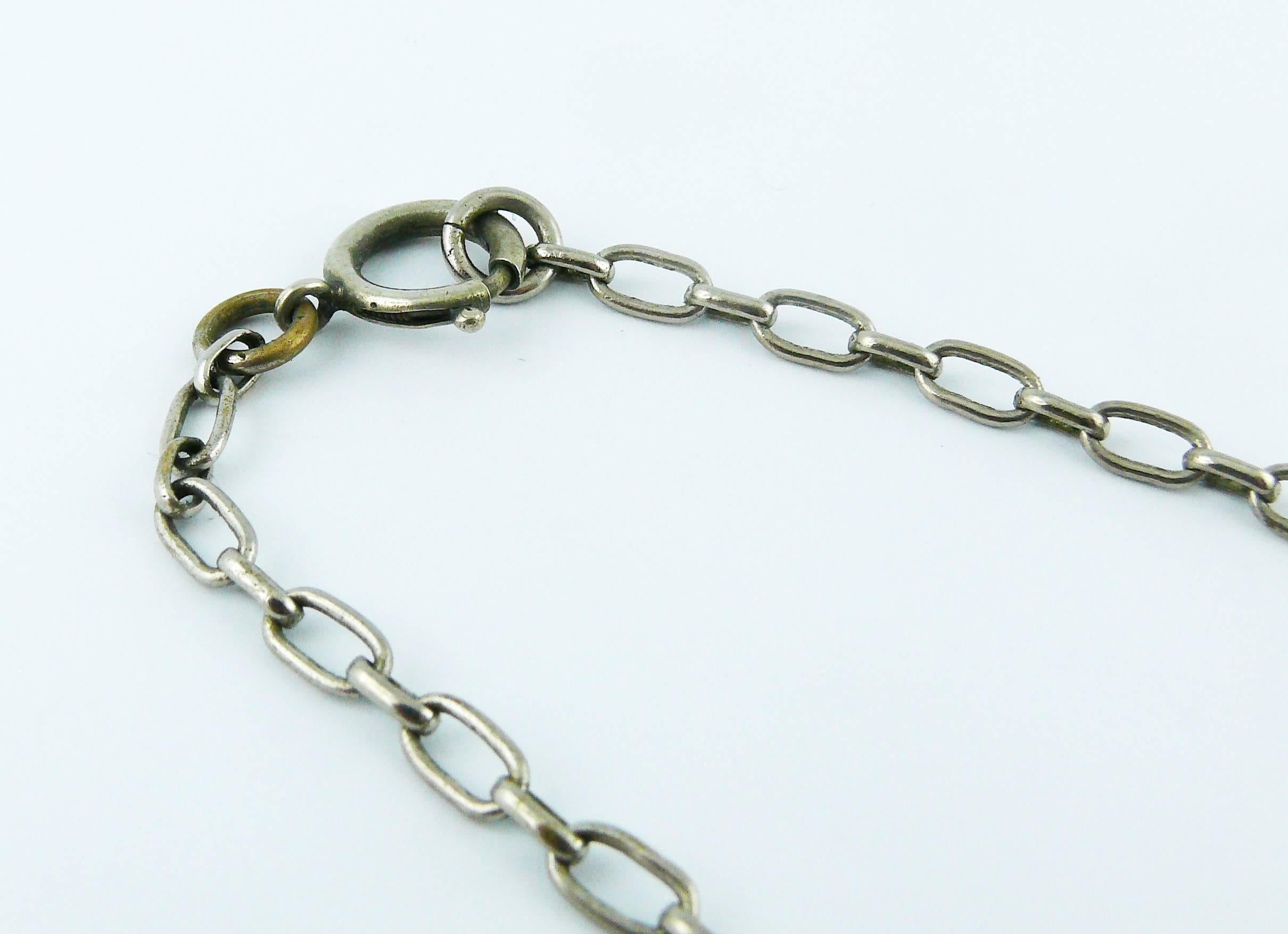 Pierre Cardin Vintage Silver Toned Modernist Necklace 4