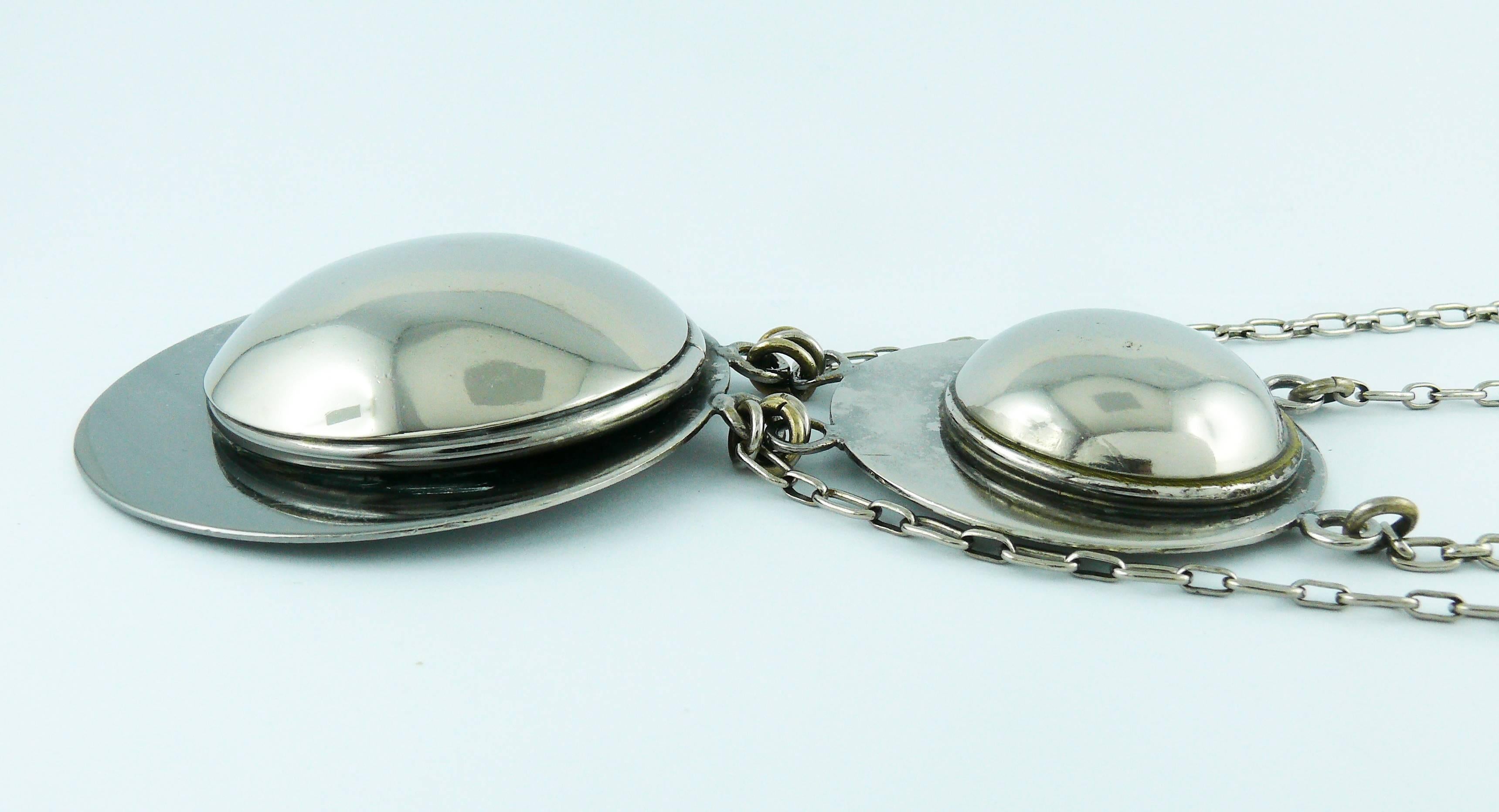 Women's Pierre Cardin Vintage Silver Toned Modernist Necklace