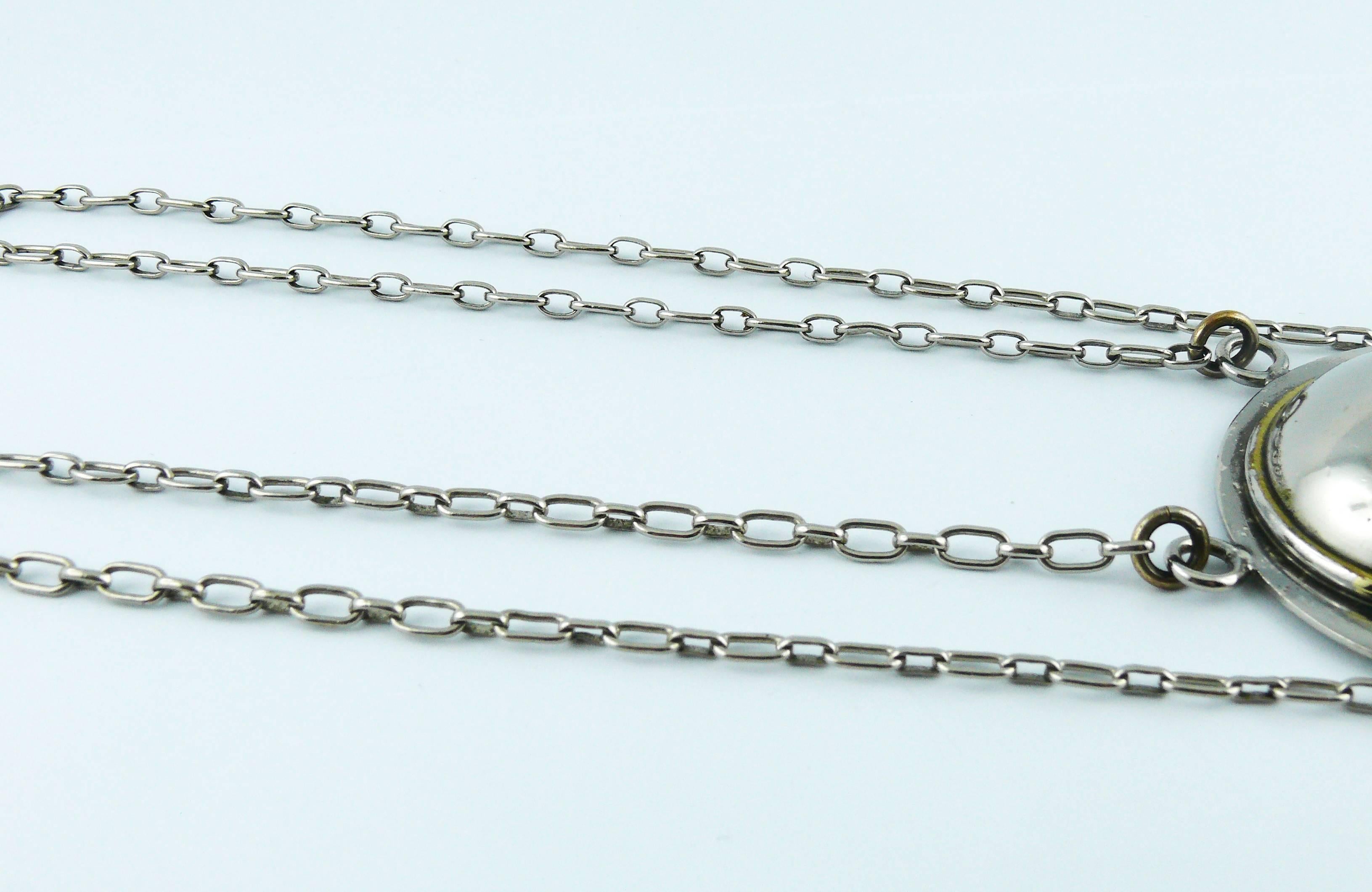 Pierre Cardin Vintage Silver Toned Modernist Necklace 2