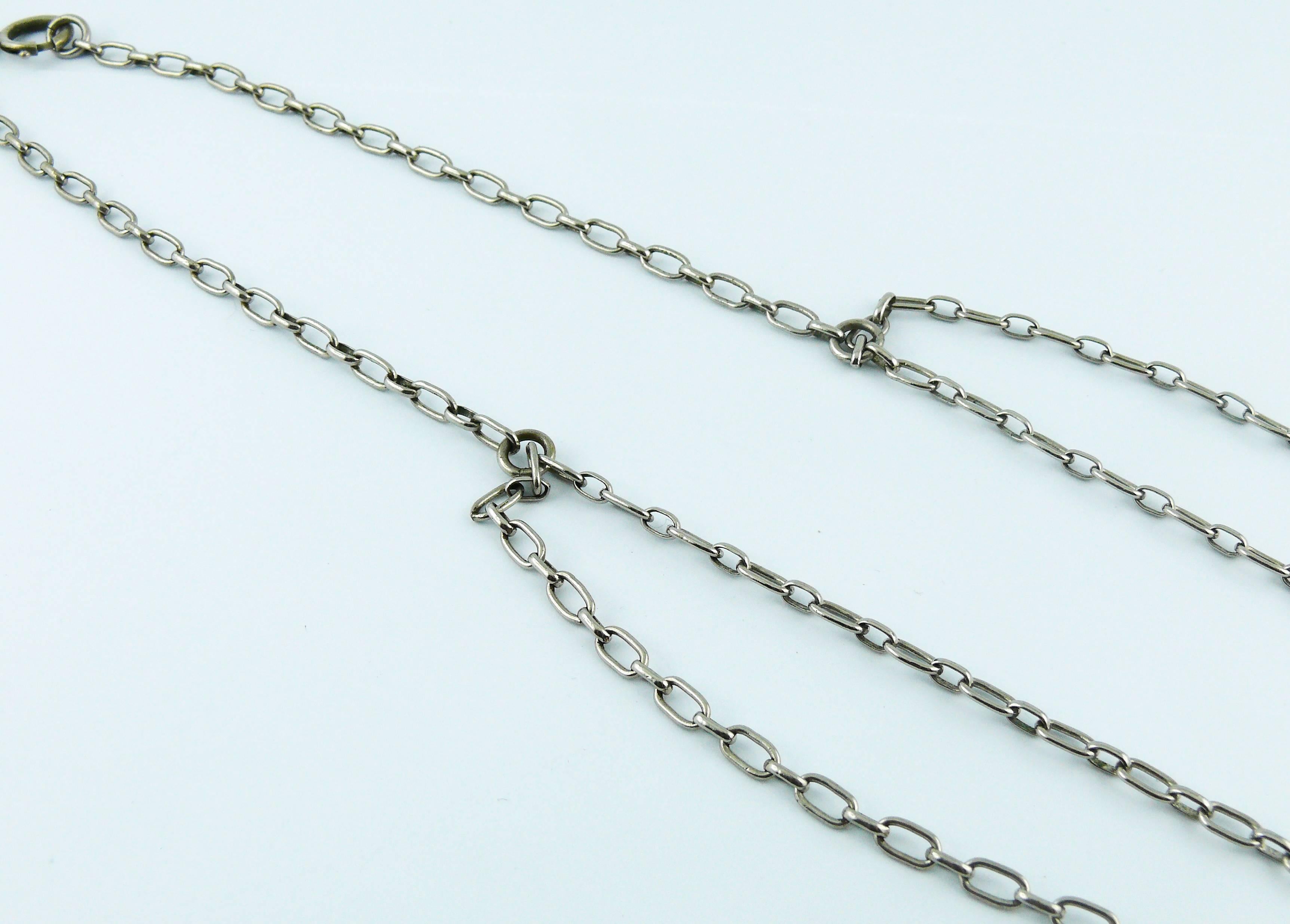 Pierre Cardin Vintage Silver Toned Modernist Necklace 3