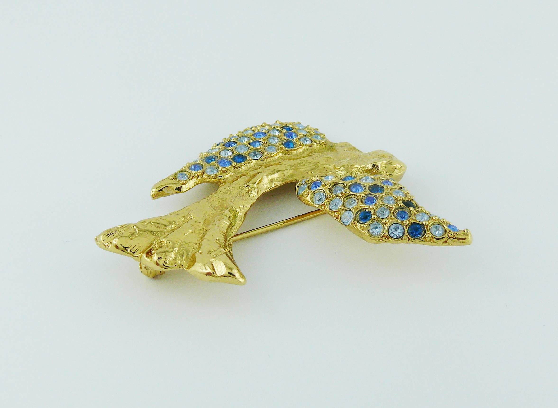 Yves Saint Laurent YSL Vintage Jewelled Bird Motif Brooch 1