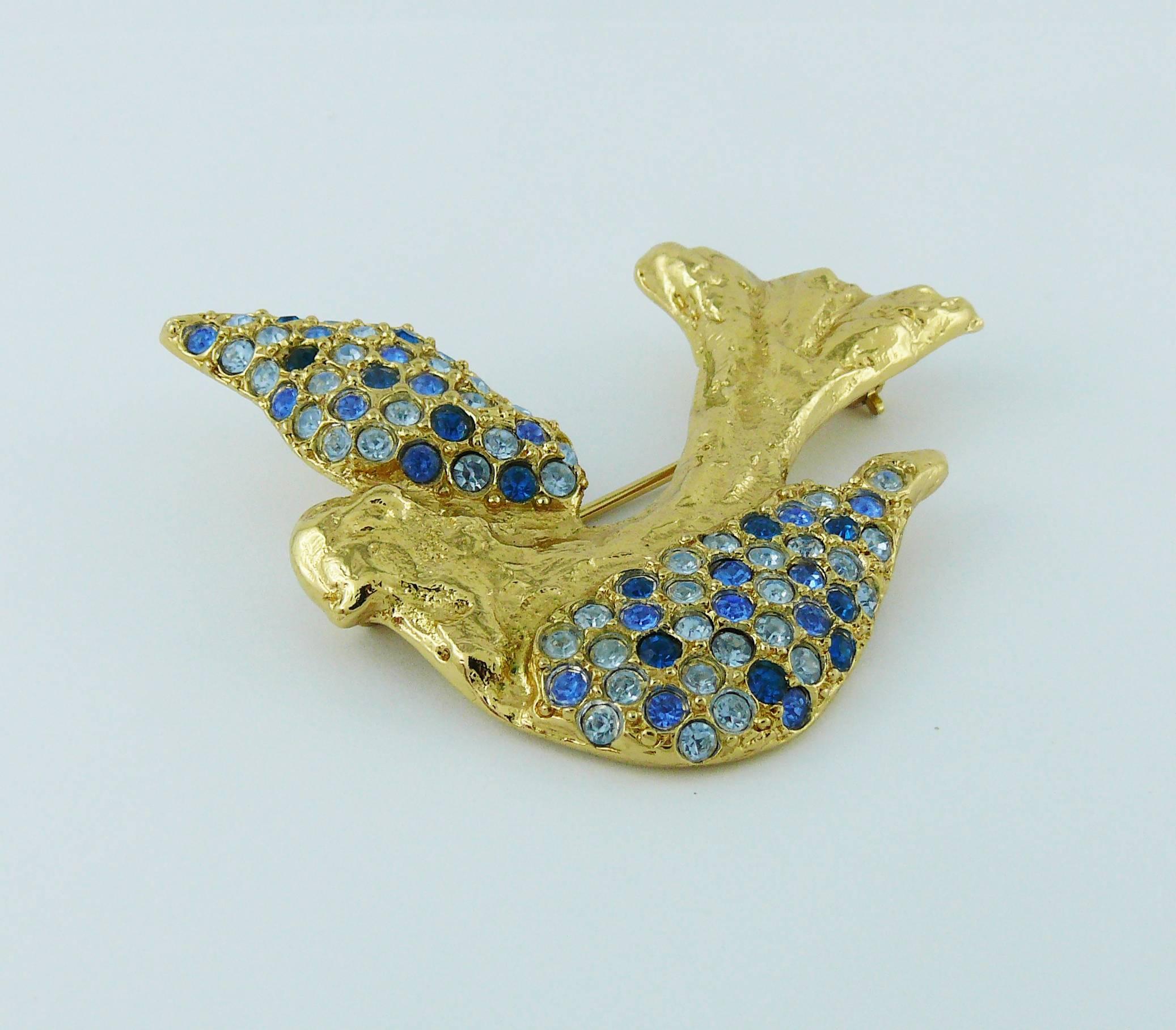 Women's Yves Saint Laurent YSL Vintage Jewelled Bird Motif Brooch