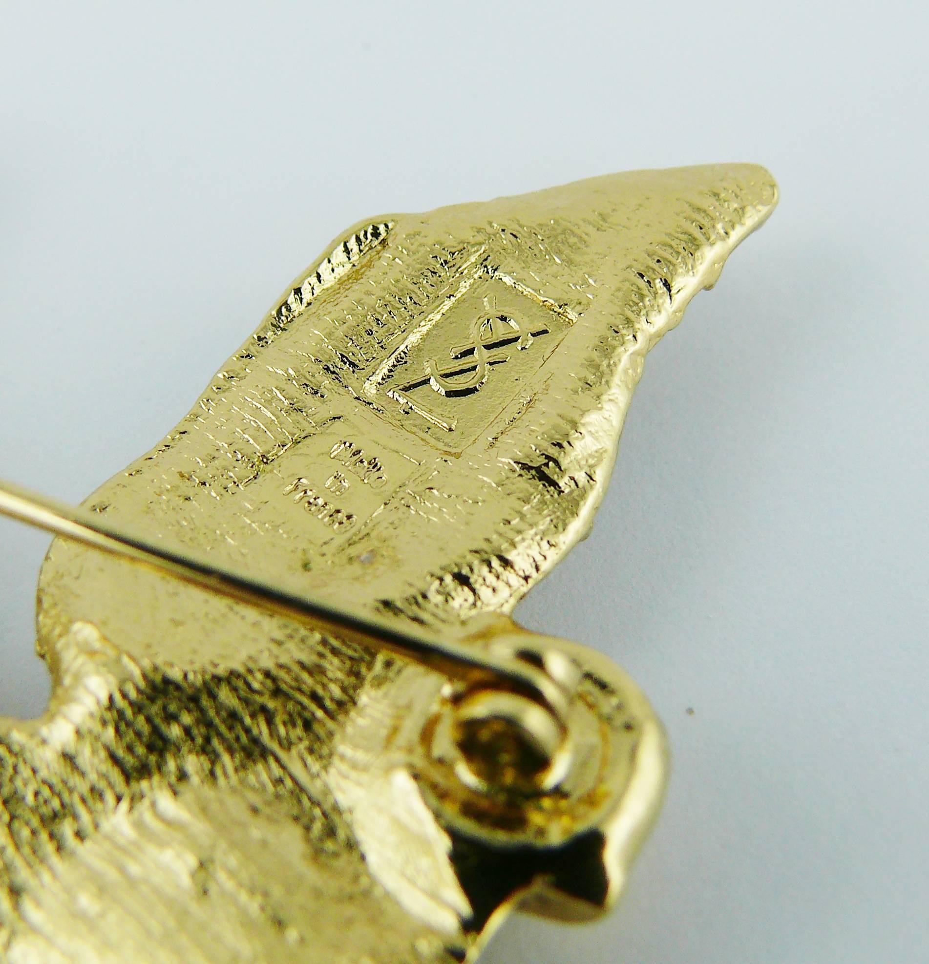 Yves Saint Laurent YSL Vintage Jewelled Bird Motif Brooch 3