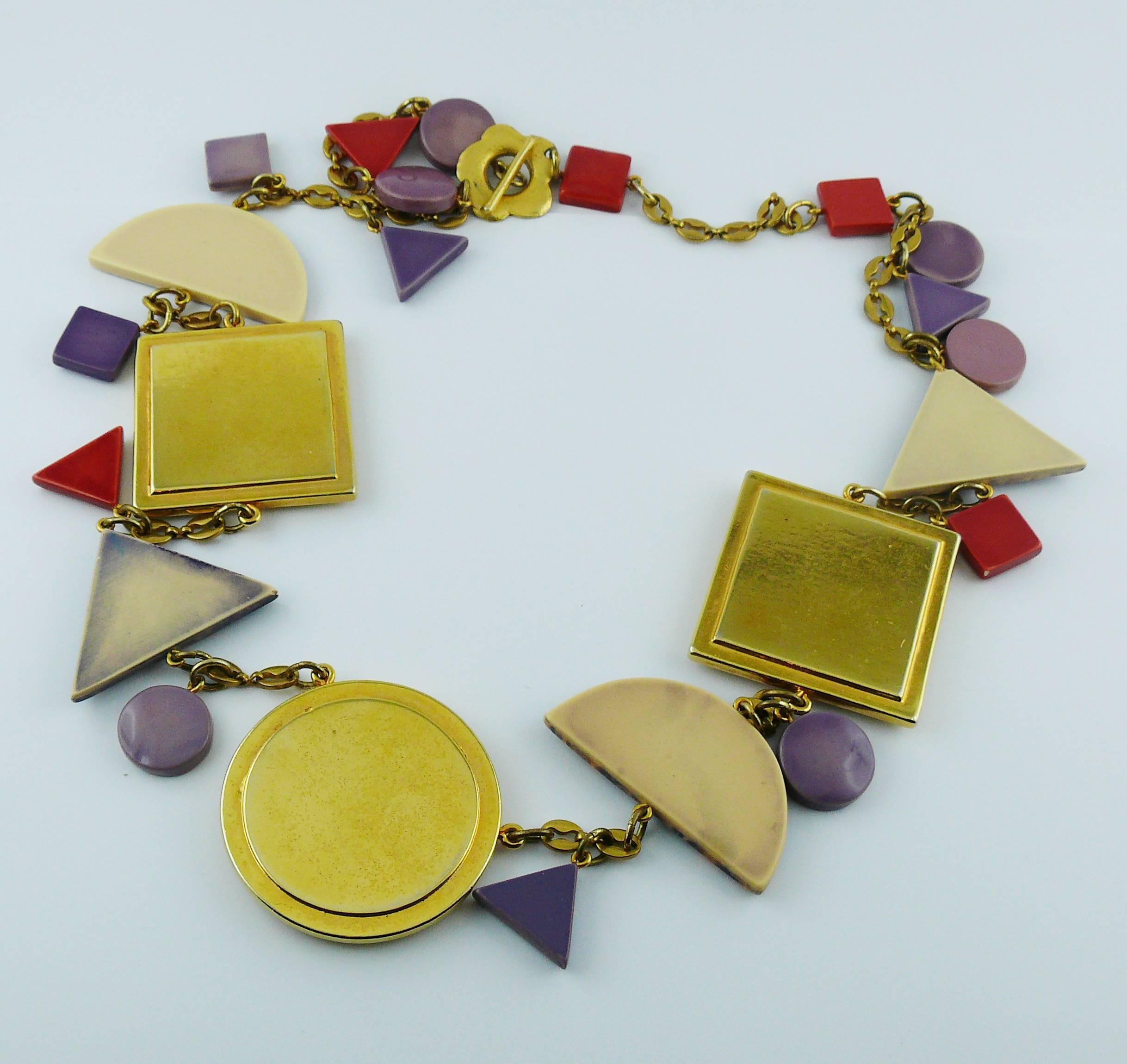 Kenzo Vintage Geometric Design Necklace 2