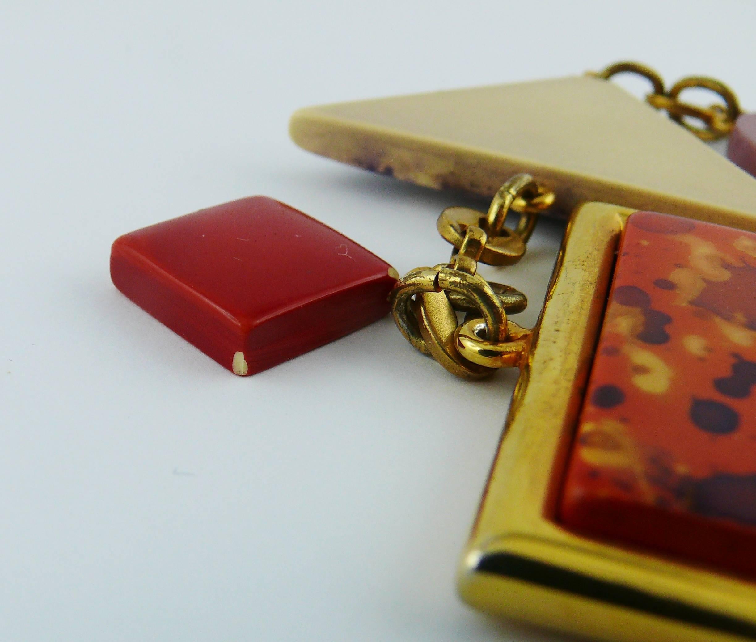 Kenzo Vintage Geometric Design Necklace 3