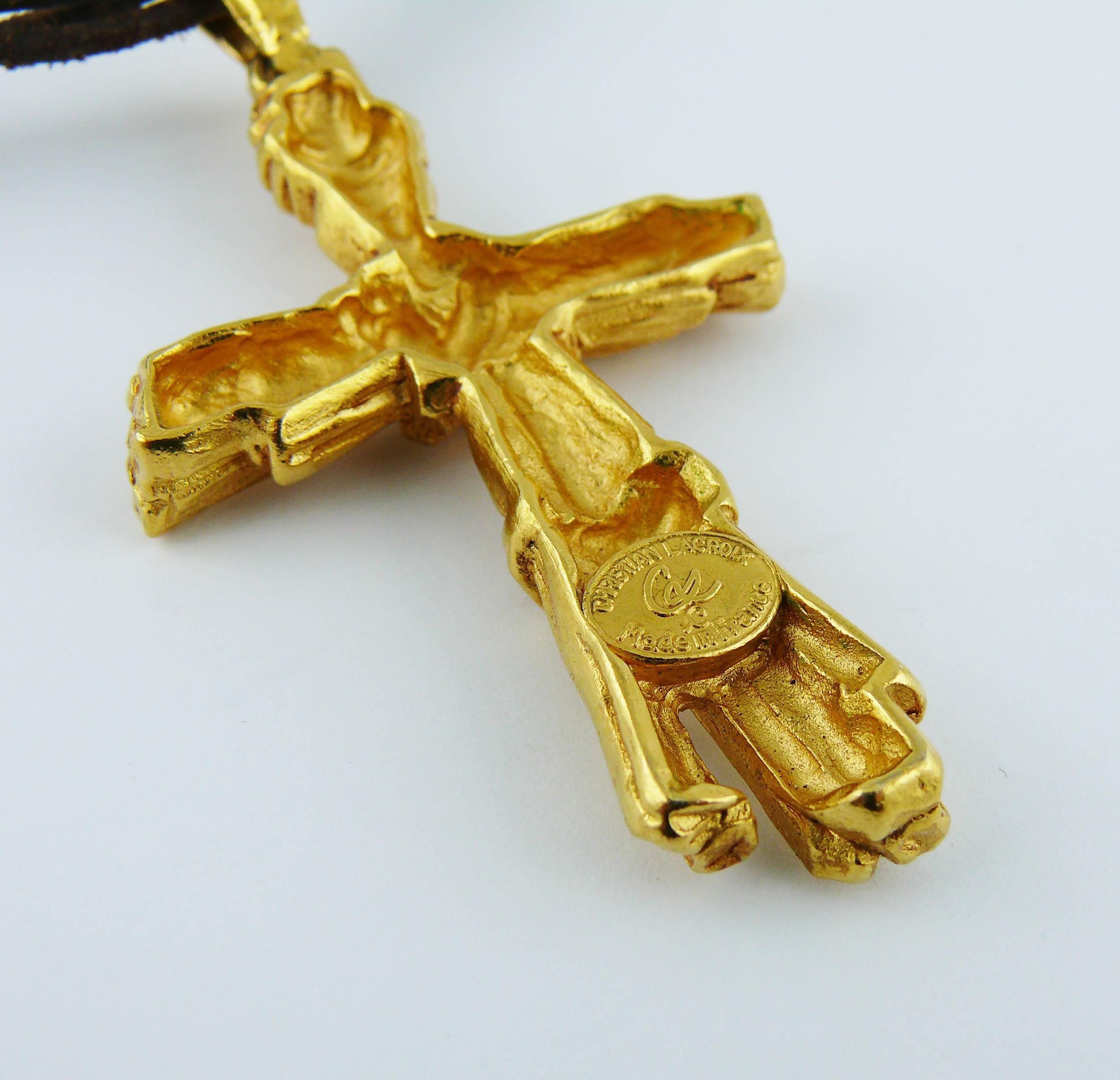 Christian Lacroix Vintage Cross Pendant Necklace 1
