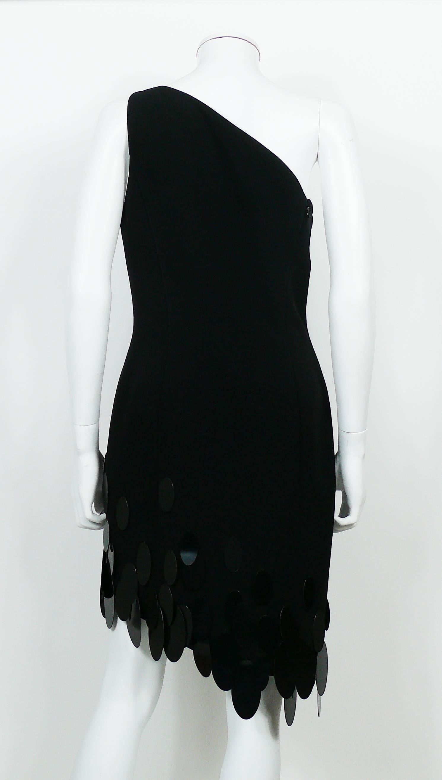 Thierry Mugler Vintage One Shoulder Asymmetric Black Dress 1