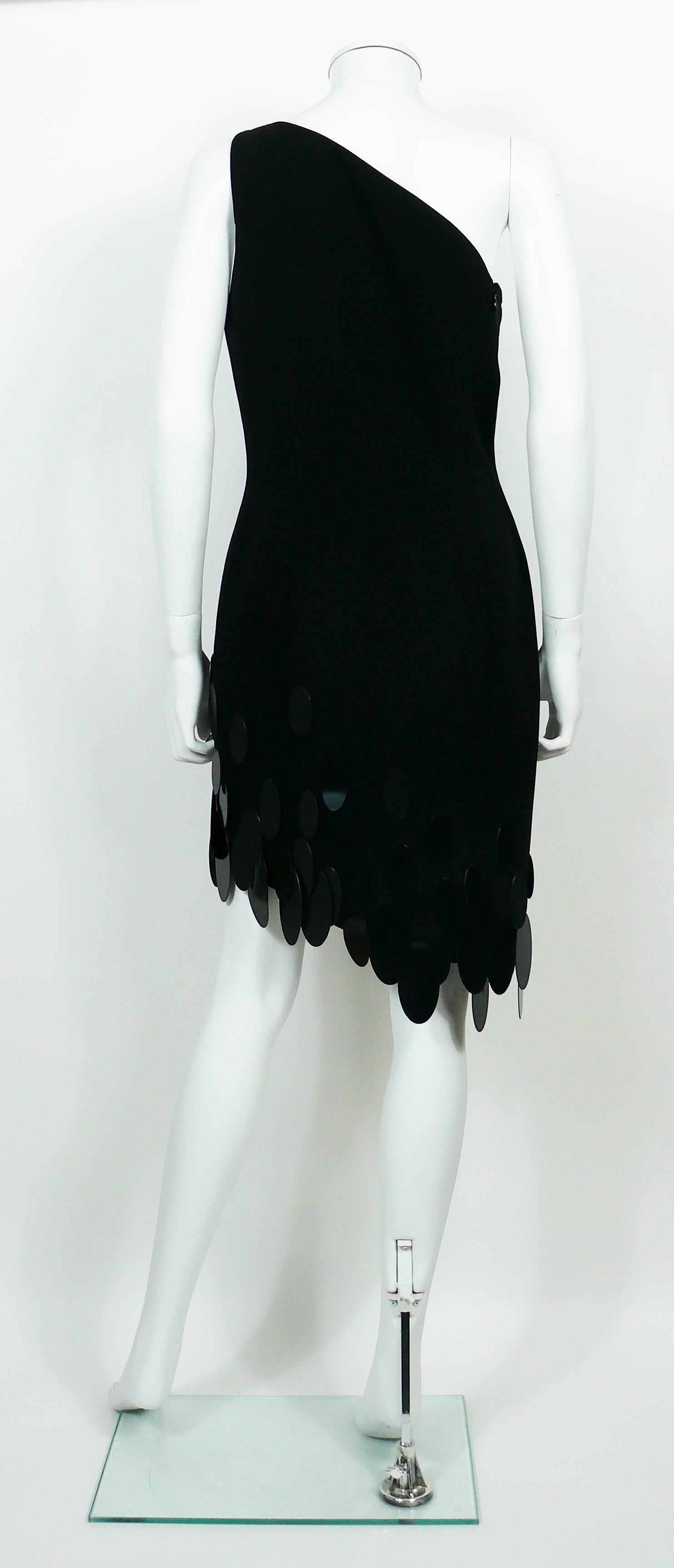 Women's Thierry Mugler Vintage One Shoulder Asymmetric Black Dress