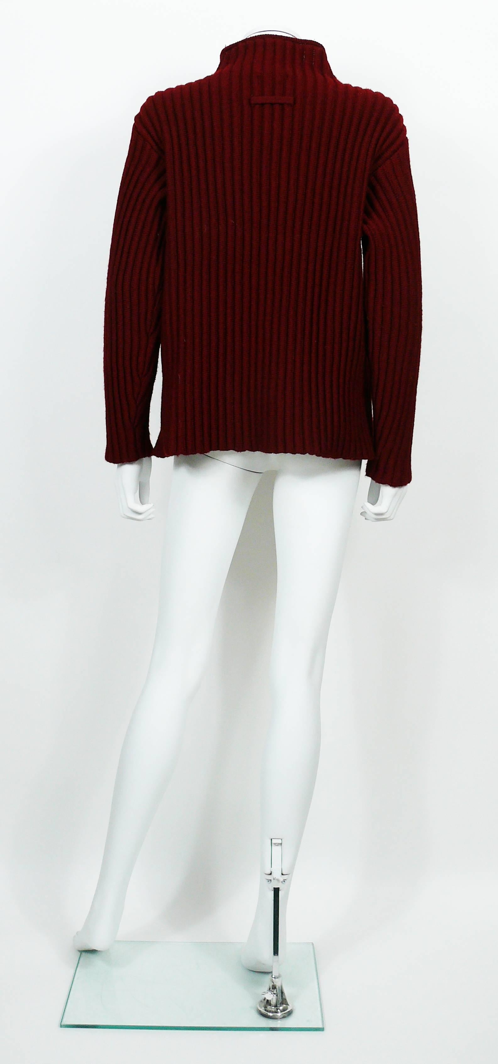 Jean Paul Gaultier Vintage Optical Illusion Dietrich Virgin Wool Sweater Size L In Good Condition In Nice, FR