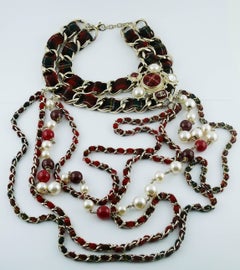 Chanel Tartan Chain Choker Necklace Pre-Fall 2013 Collection Paris-Edinburgh