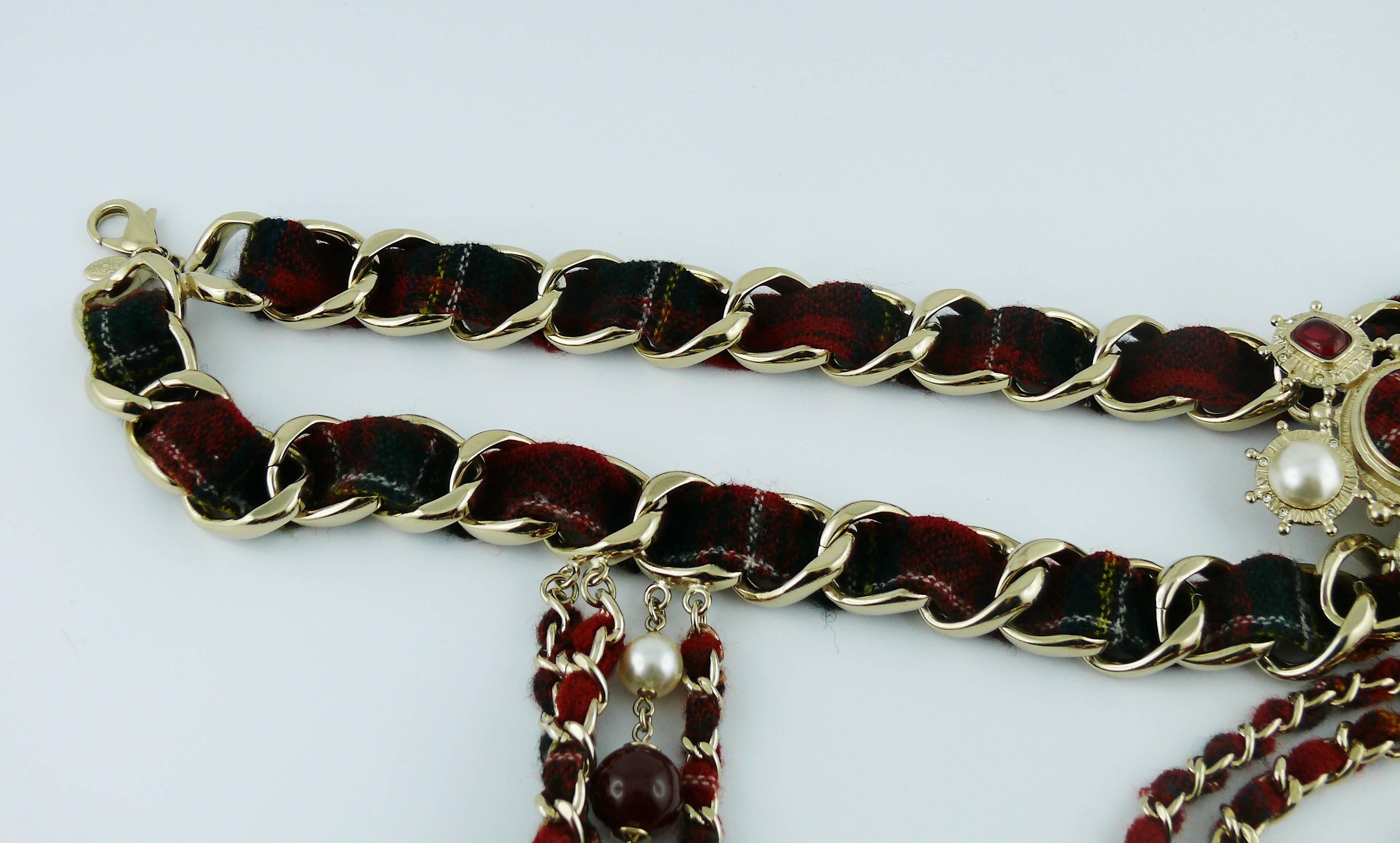 Chanel Tartan Chain Choker Necklace Pre-Fall 2013 Collection Paris-Edinburgh 1