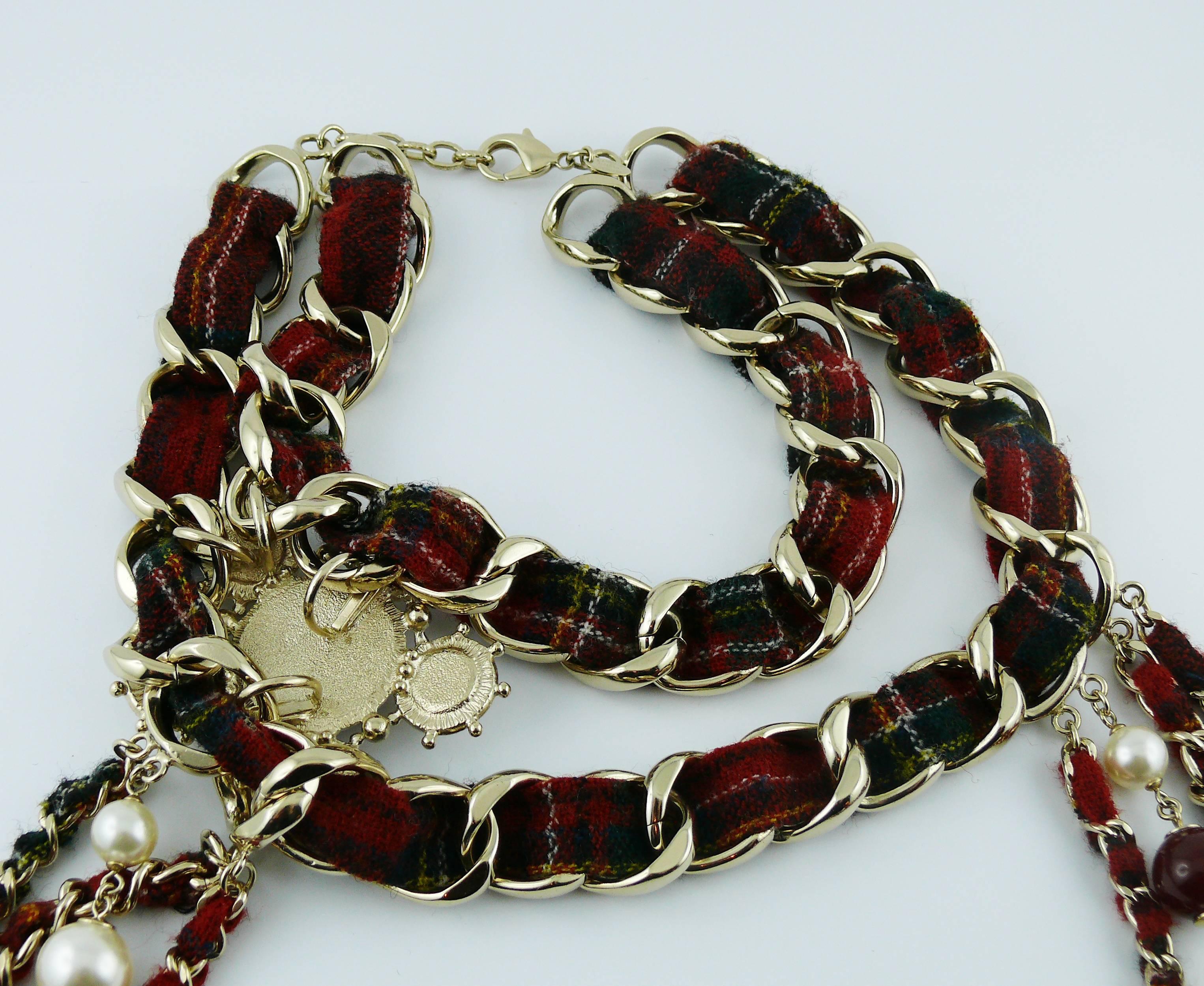 Chanel Tartan Chain Choker Necklace Pre-Fall 2013 Collection Paris-Edinburgh 2