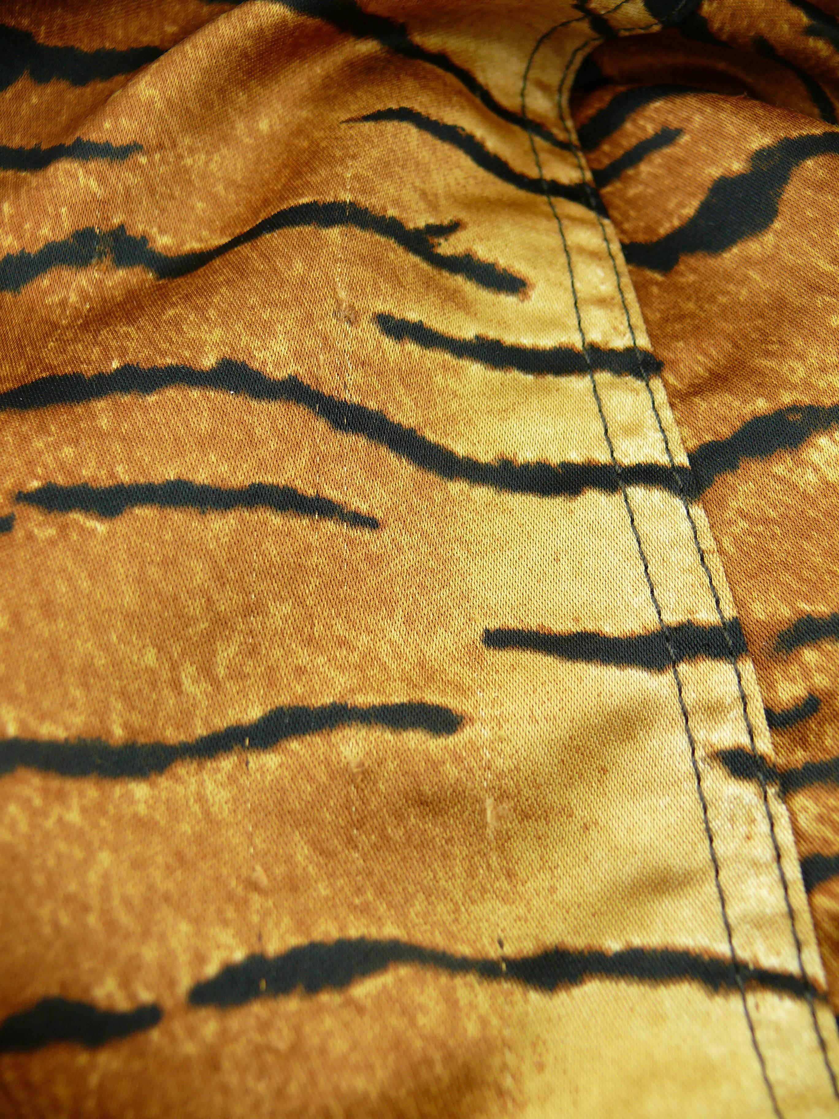 Moschino Jeans Vintage Tiger Print Double Breasted Long Jacket US Size 8 6