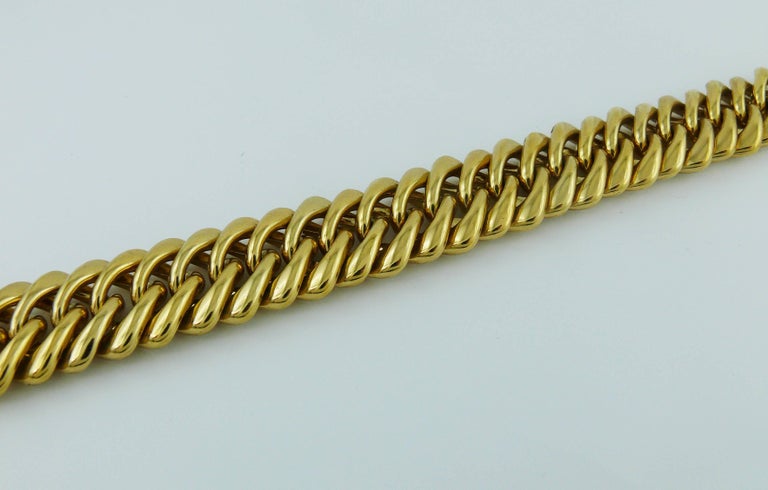 Women's Yves Saint Laurent YSL Vintage Gold Toned Curb Chain Necklace