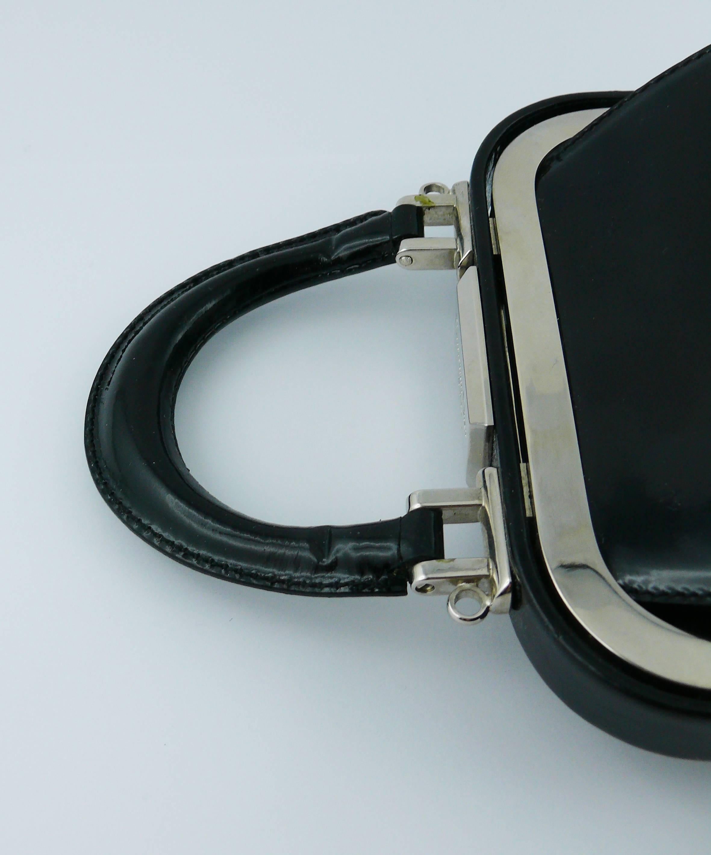 Christian Dior Vintage Black Patent Micro Mini Doctor Style Handbag 3