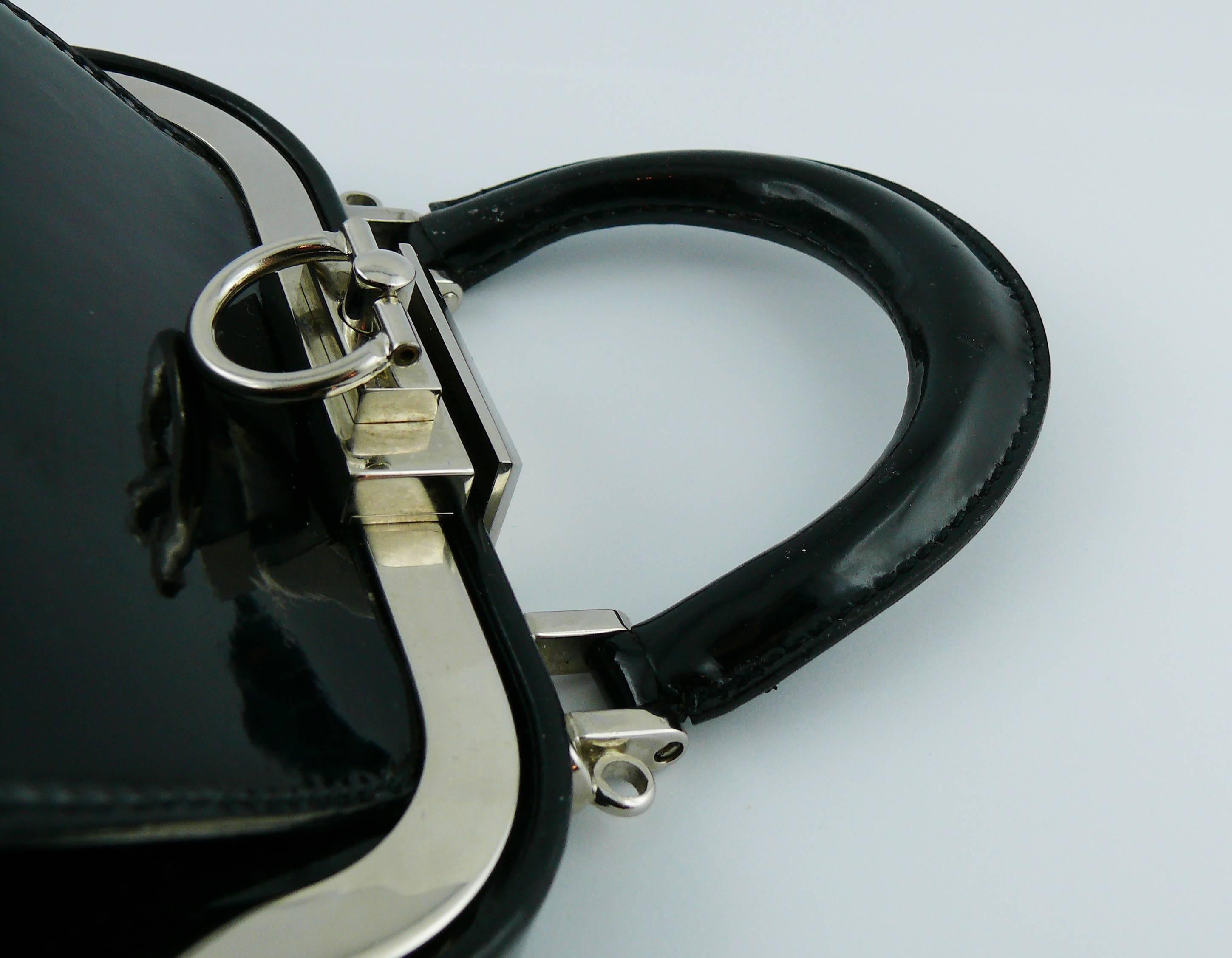Christian Dior Vintage Black Patent Micro Mini Doctor Style Handbag 2