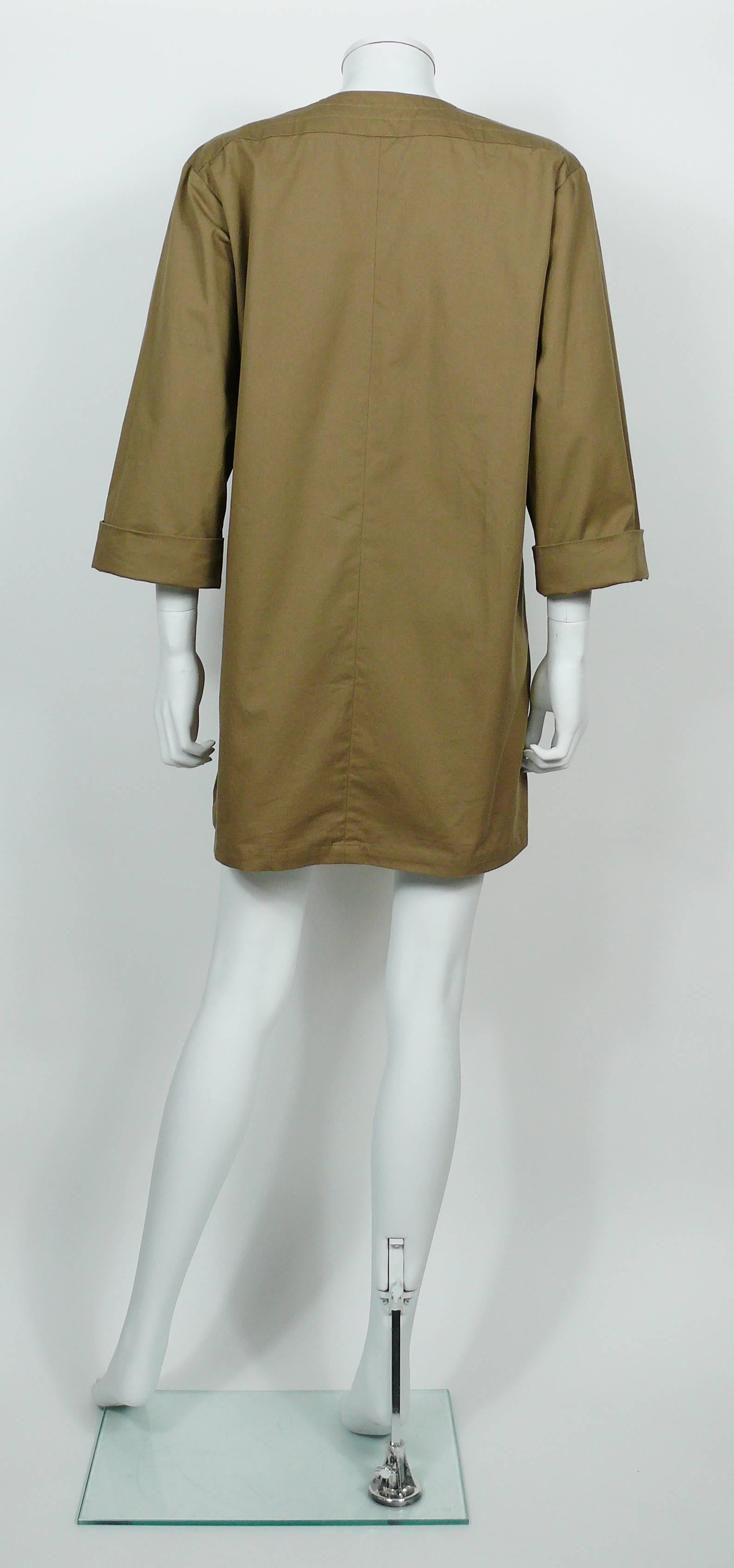 Yves Saint Laurent YSL Iconic Vintage Cotton Safari Tunic Dress, 1990s  1