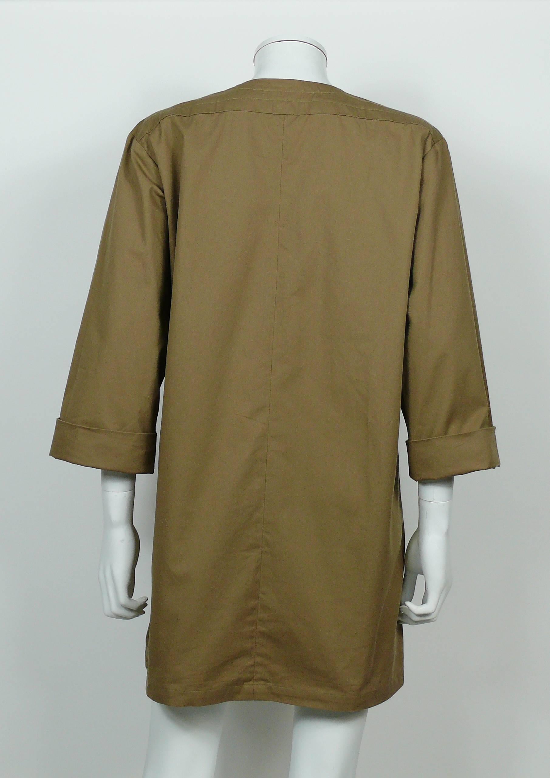 Yves Saint Laurent YSL Iconic Vintage Cotton Safari Tunic Dress, 1990s  2