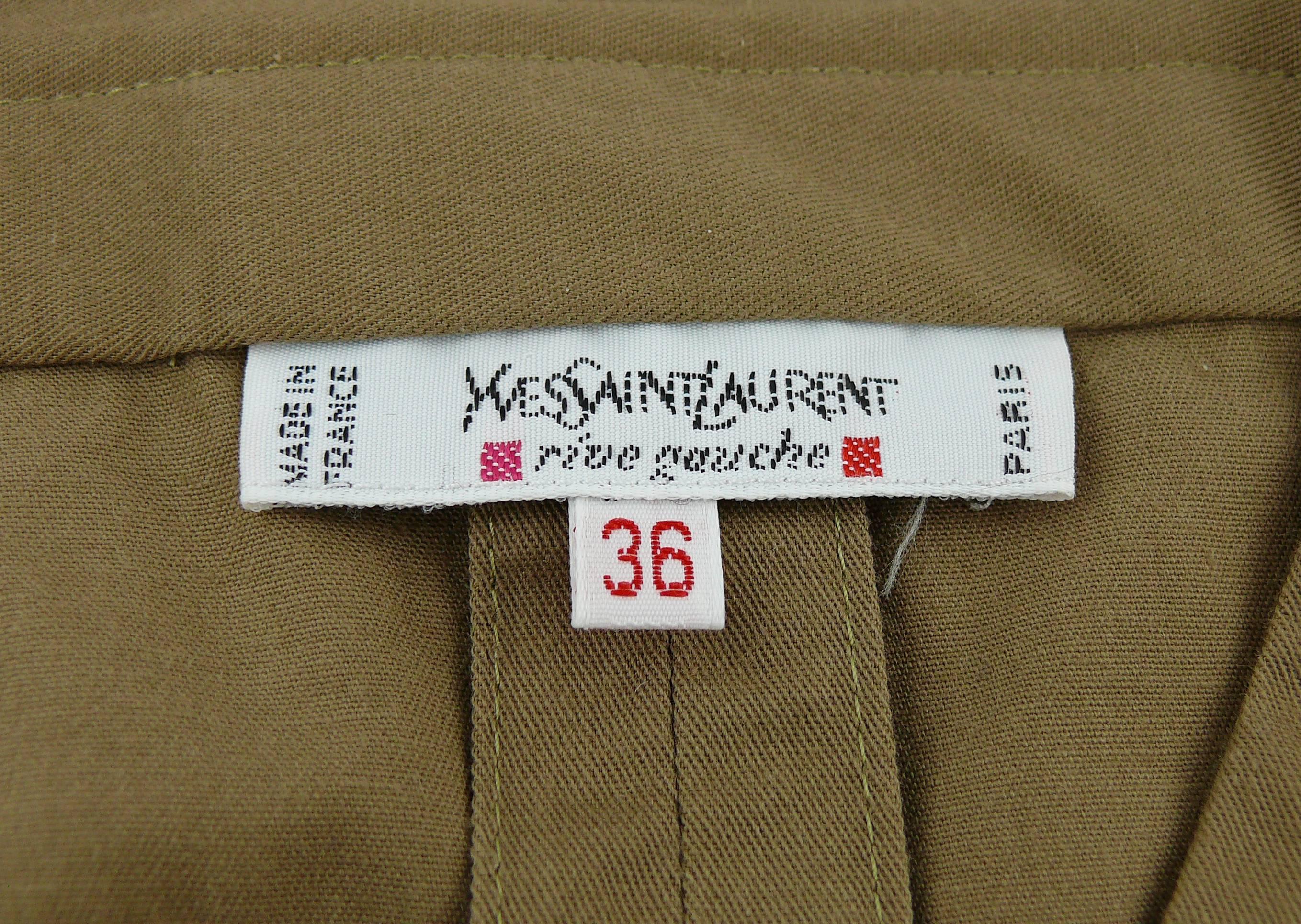 Yves Saint Laurent YSL Iconic Vintage Cotton Safari Tunic Dress, 1990s  3