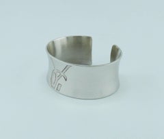 Yves Saint Laurent YSL Vintage Sterling Silver Cuff Bracelet