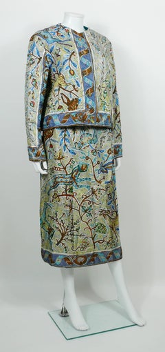 Ensemble aus Jacke und Rock mit Seidendruck „Pavement“ von Hermes, Vintage