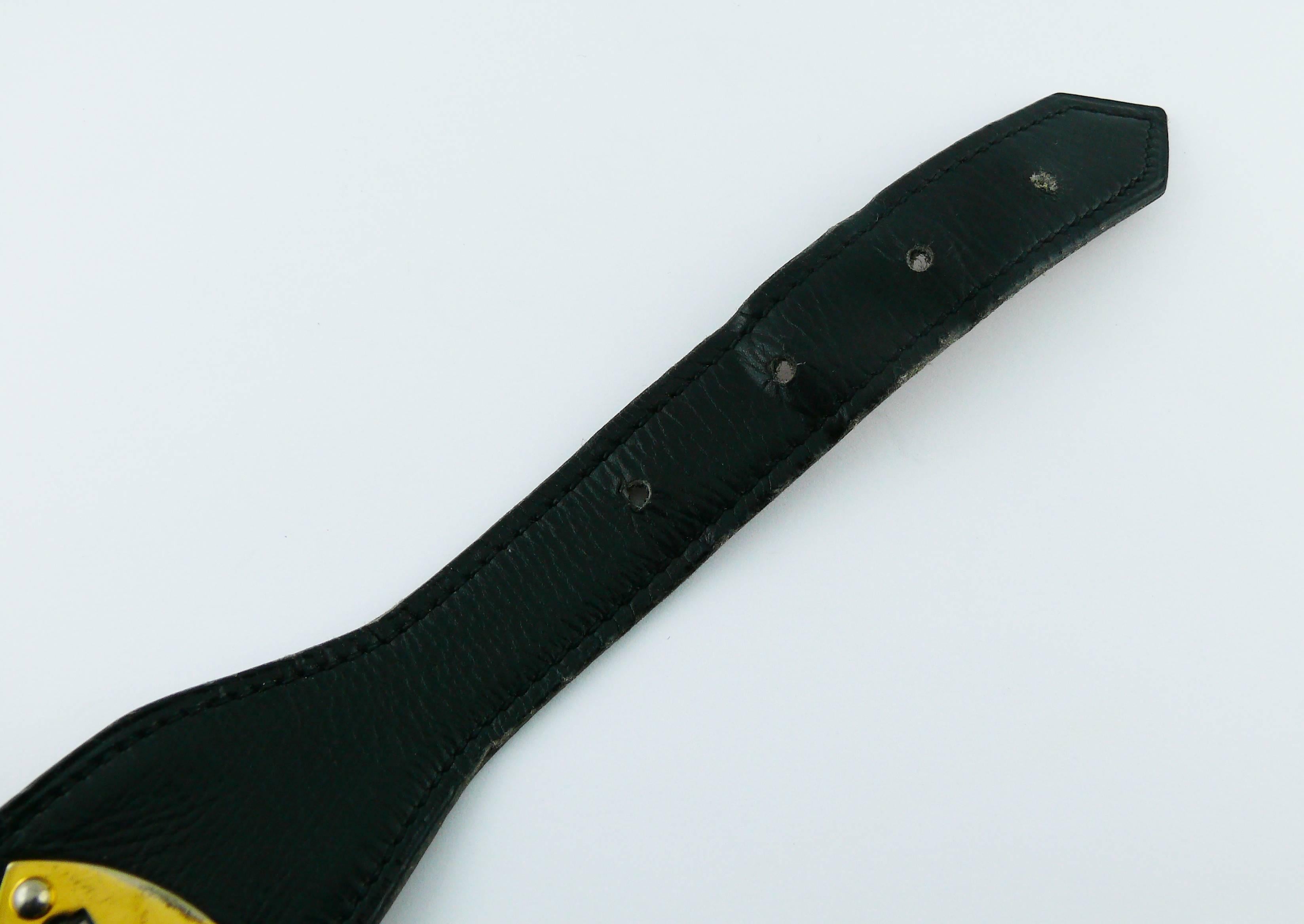 Schwarzer Vintage-Ledergürtel 