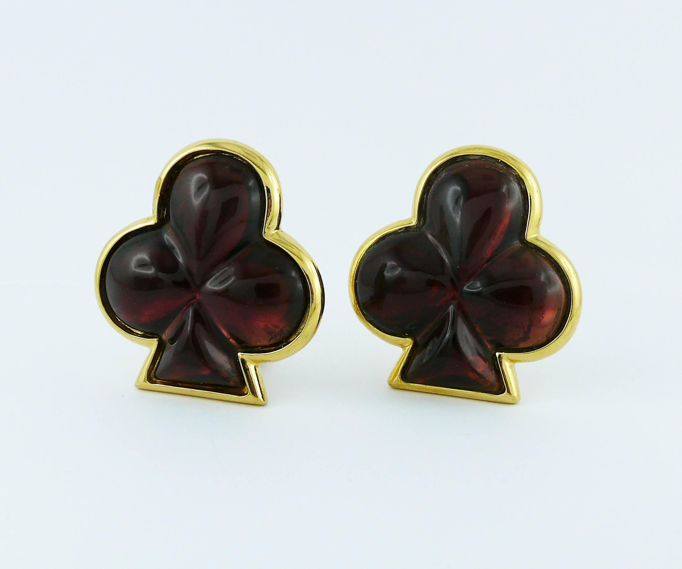 Yves Saint Laurent YSL Vintage Club Clip-On Earrings 2