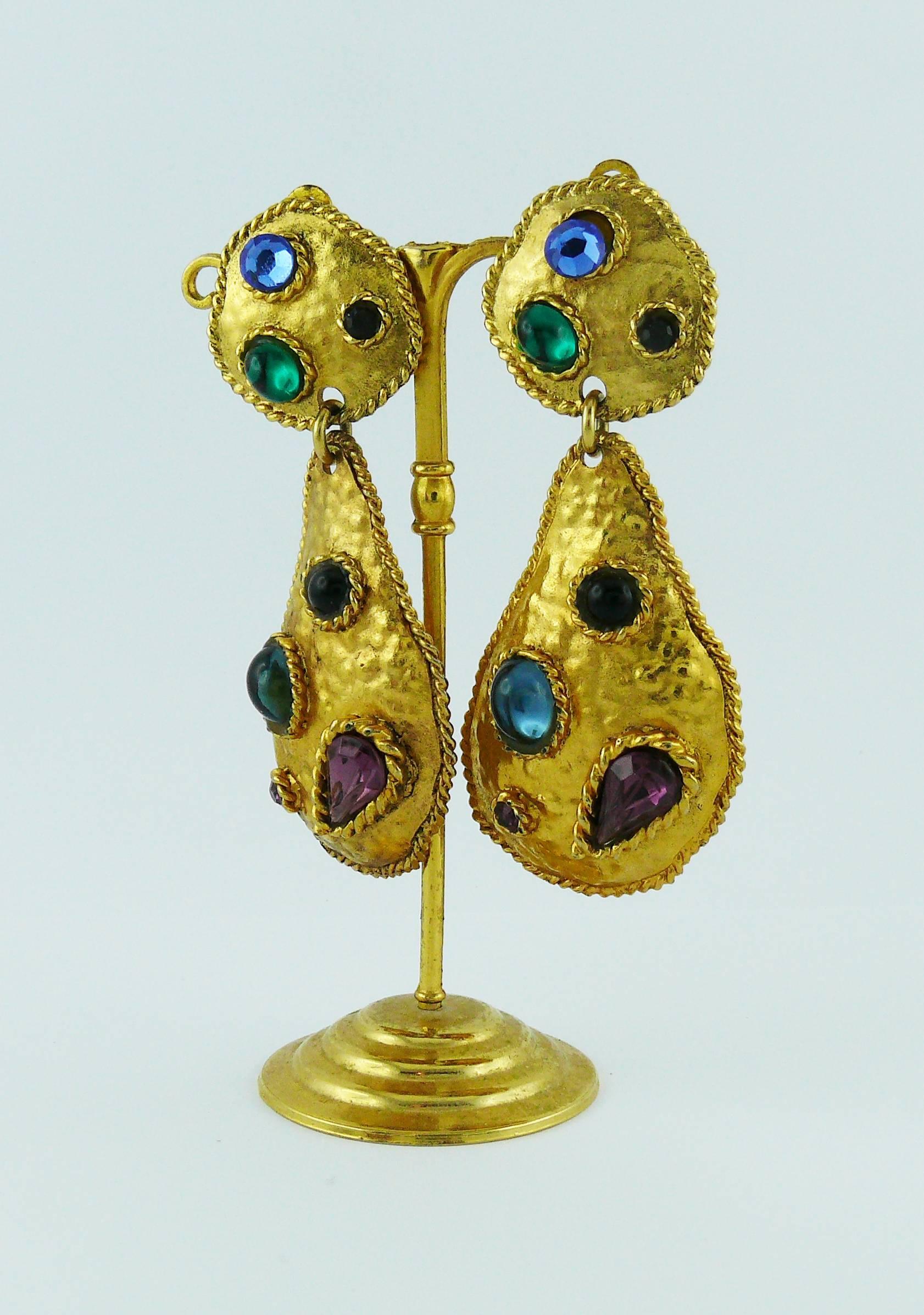 Edouard Rambaud Vintage Jewelled Dangling Earrings 3