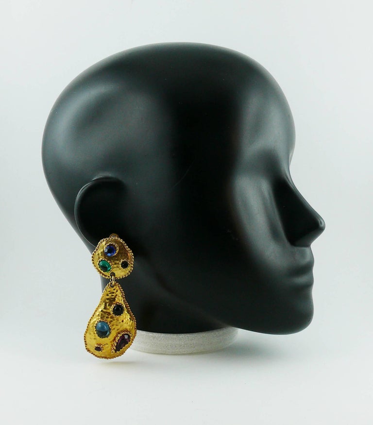 Edouard Rambaud Vintage Jewelled Dangling Earrings at 1stDibs