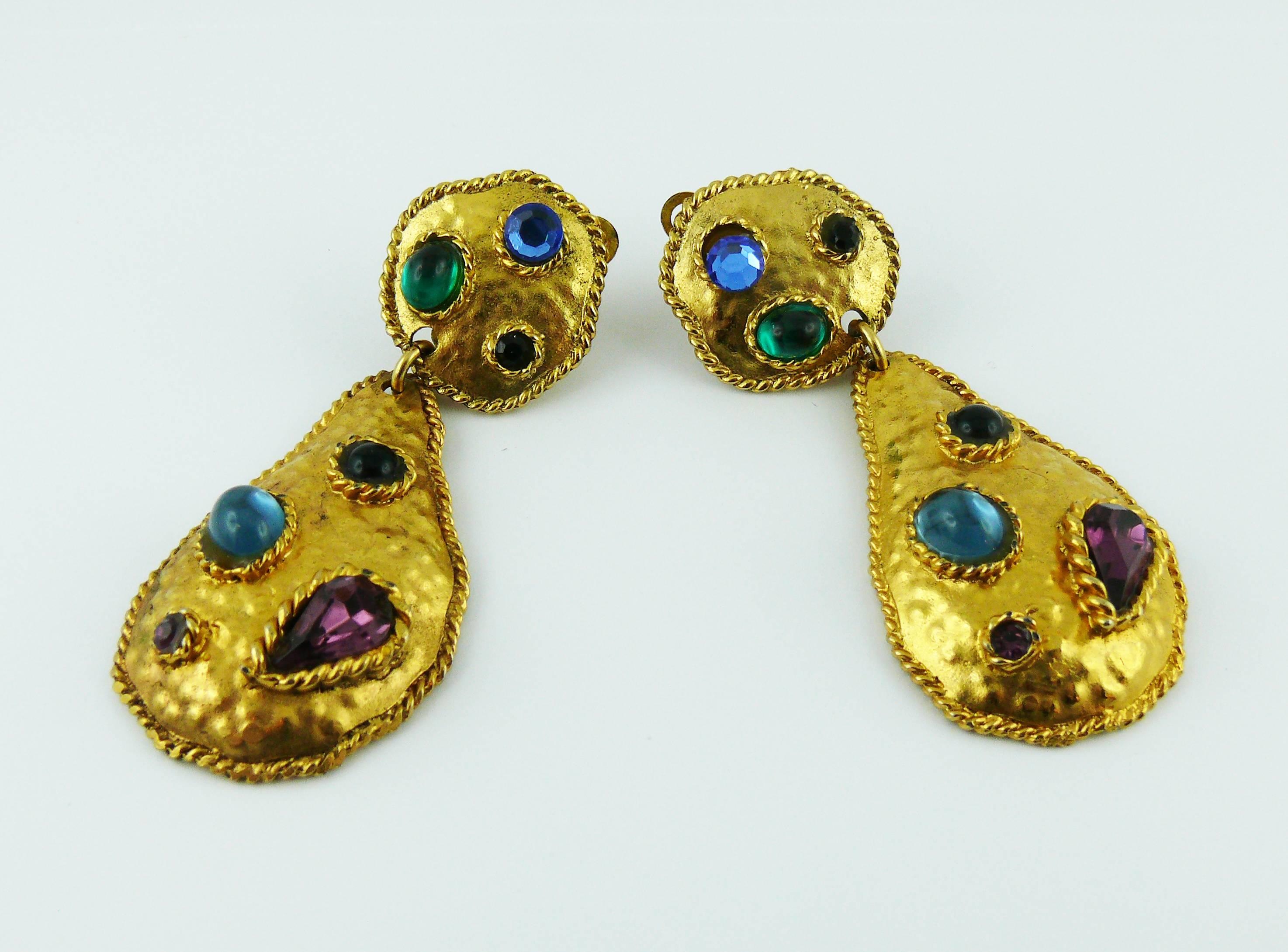 Edouard Rambaud Vintage Jewelled Dangling Earrings 2