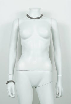 Paco Rabanne Vintage Metal Mesh Necklace and Bracelet Set