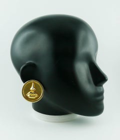 Salvador Dali Parfums Vintage Massive Mouth and Nose Clip-On Earrings