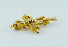 Christian Lacroix Vintage Cross Jewelled Brooch