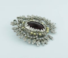 Christian Lacroix Vintage Massive Silver Toned Laurel Wreath Brooch Pendant