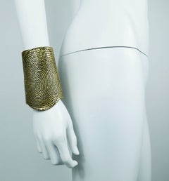 Yves Saint Laurent YSL Massive Runway Fingerprint Pair of Cuff Bracelets
