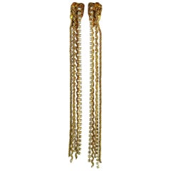 Christian Lacroix Vintage Extra Long Chain and Crystal Earrings
